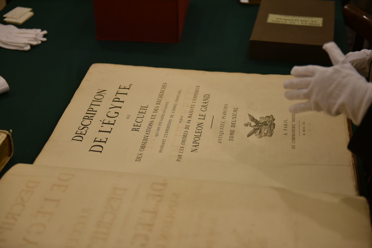 image of large rare book at the rare books library