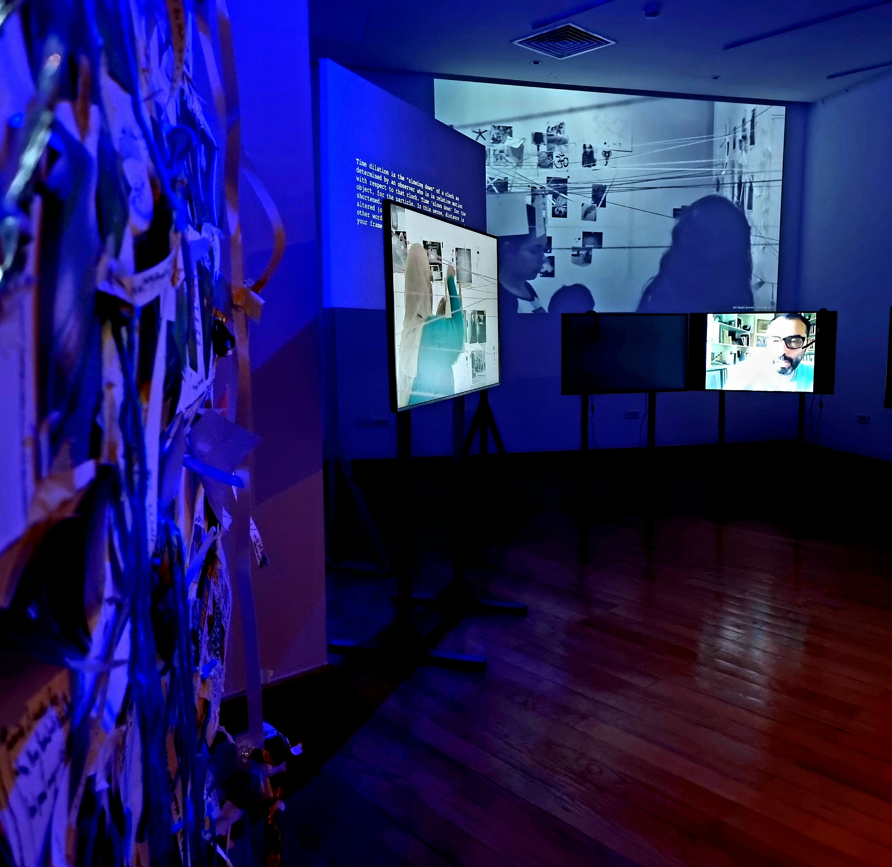 student works in the mapping exhibition