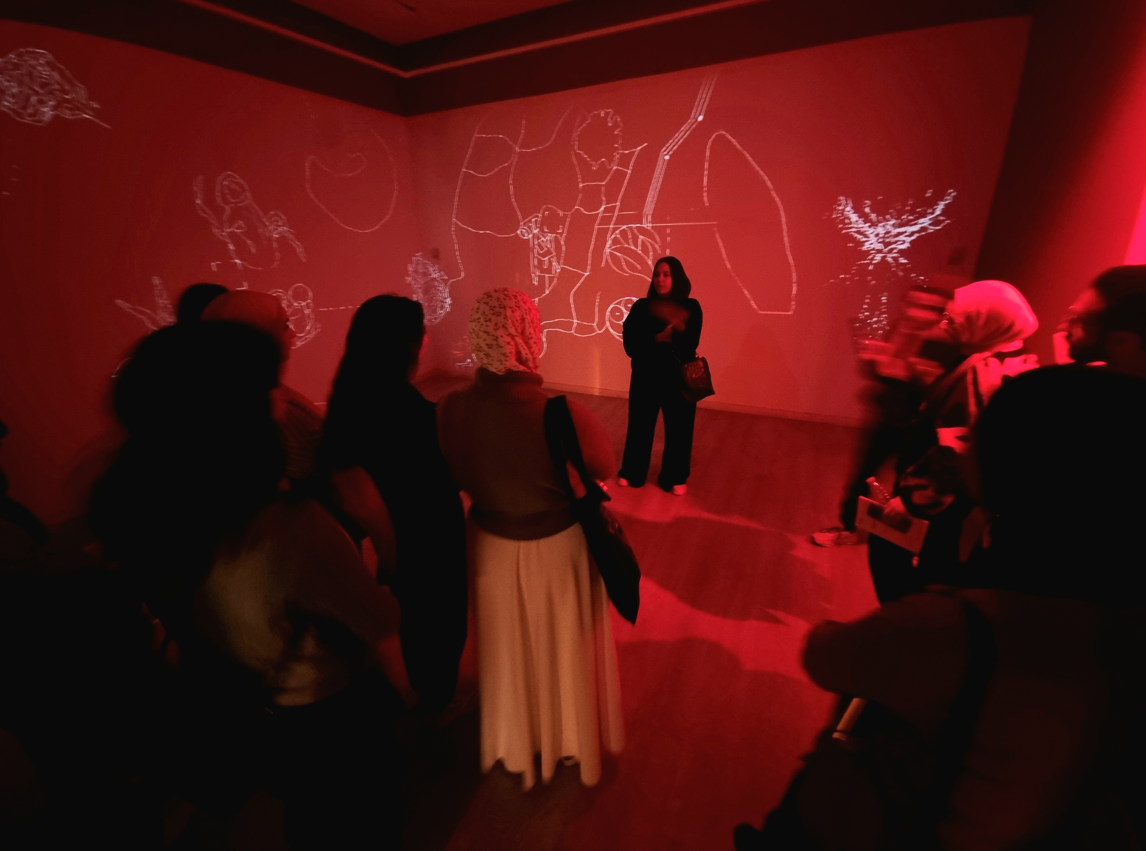 student works in the mapping exhibition