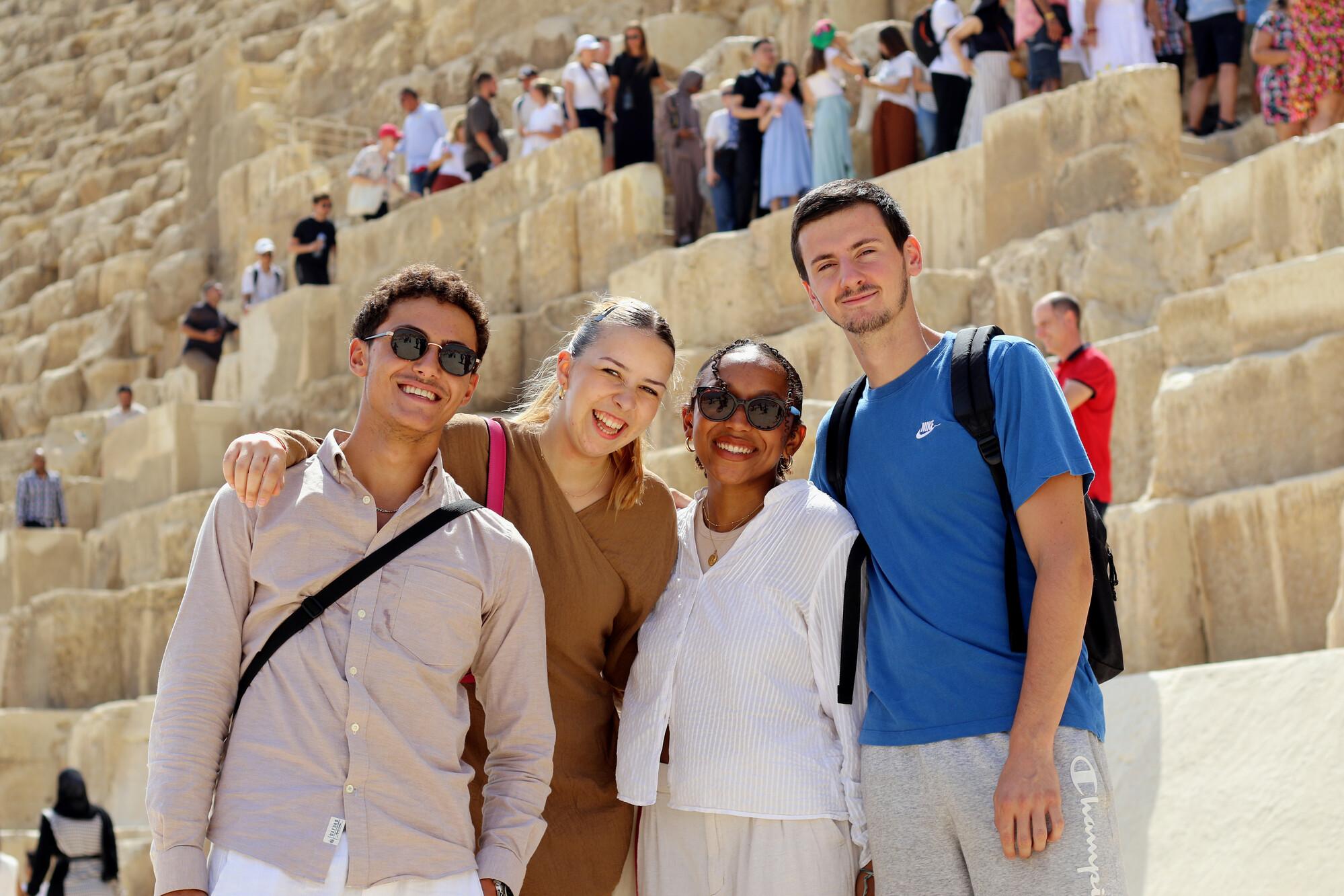 group photo of students at the pyramids field trip