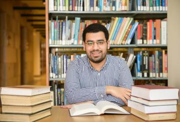 scholar in the library