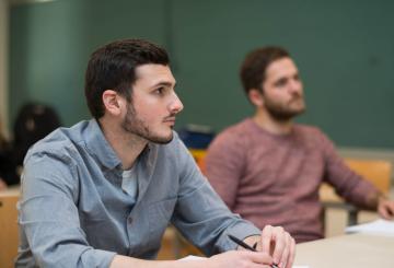 college students in class
