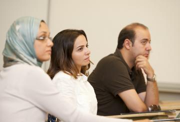 students attending a class