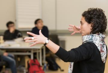 Professor explaining in class