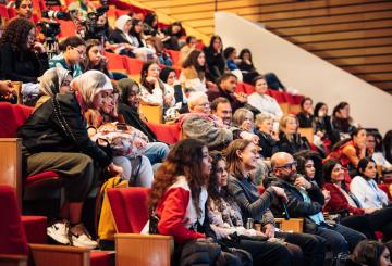 Students in malak gabr theater