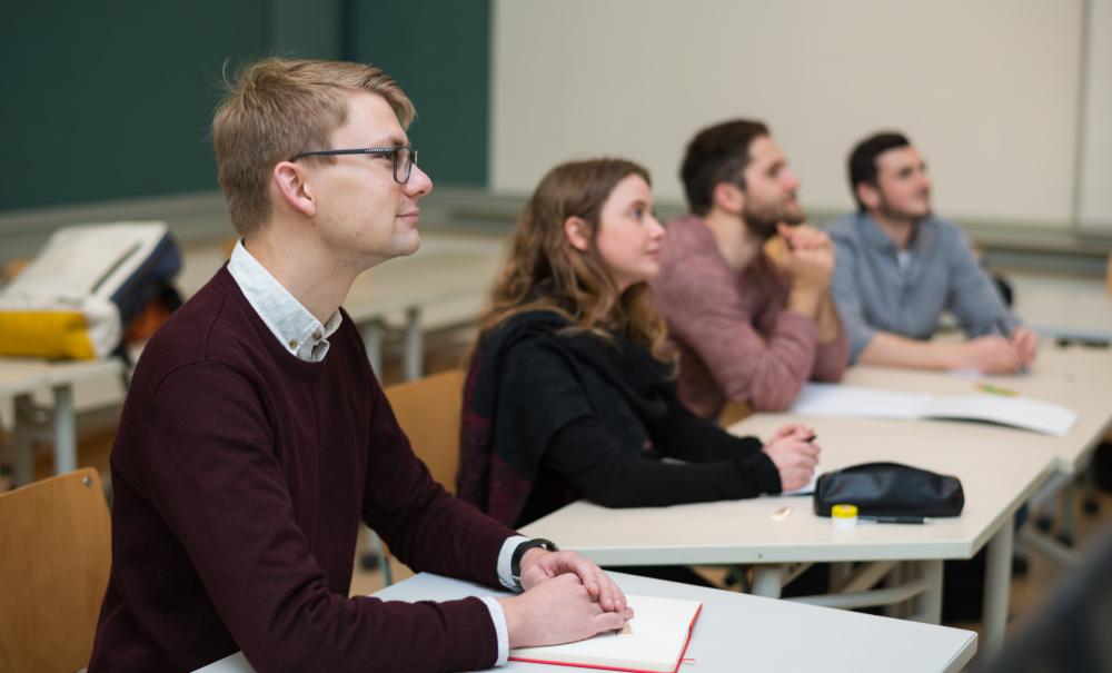 senior students in class
