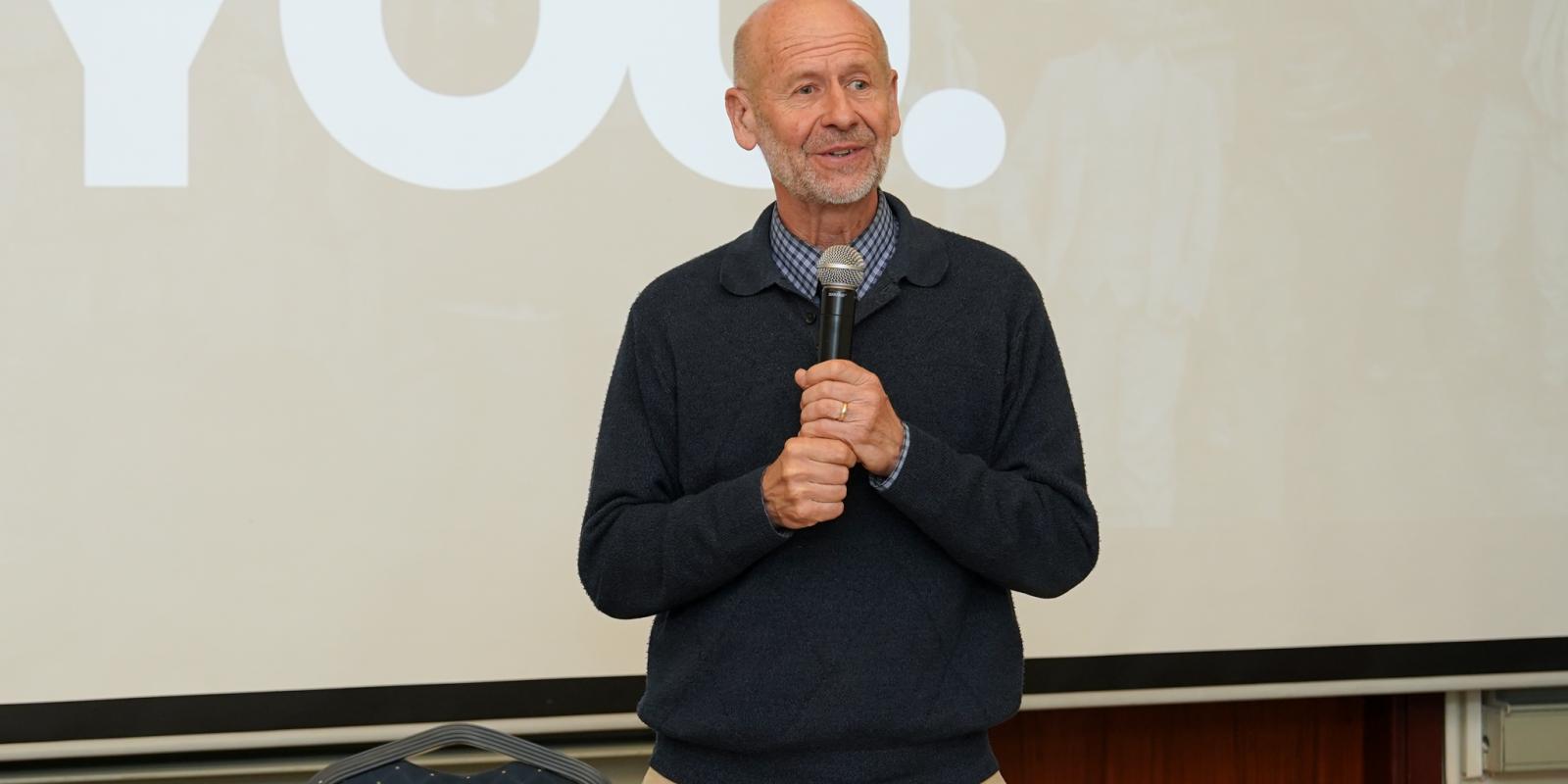 Dr. Micheal Reimer giving notes during the History day 2026