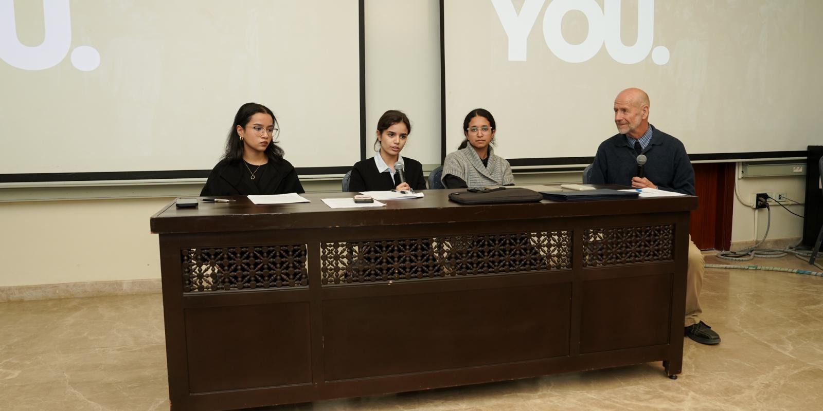 image from the history day showing Dr. Mehcael Riemer and students