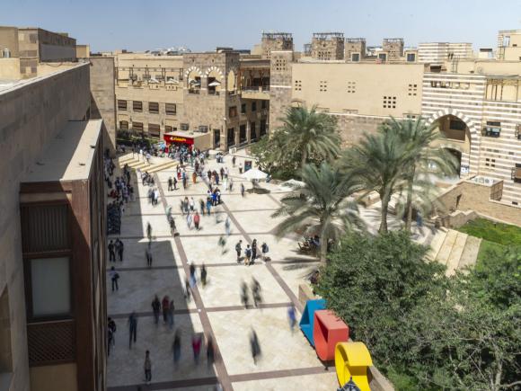 bird eye photo of the barlette plaza of the AUC main campus