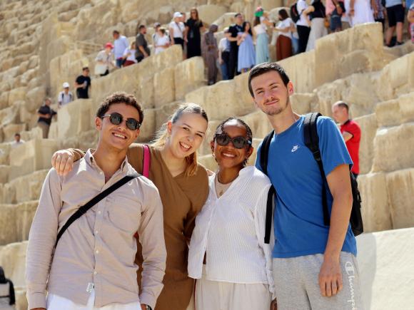 group photo of students at the pyramids field trip