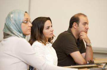 students attending a class
